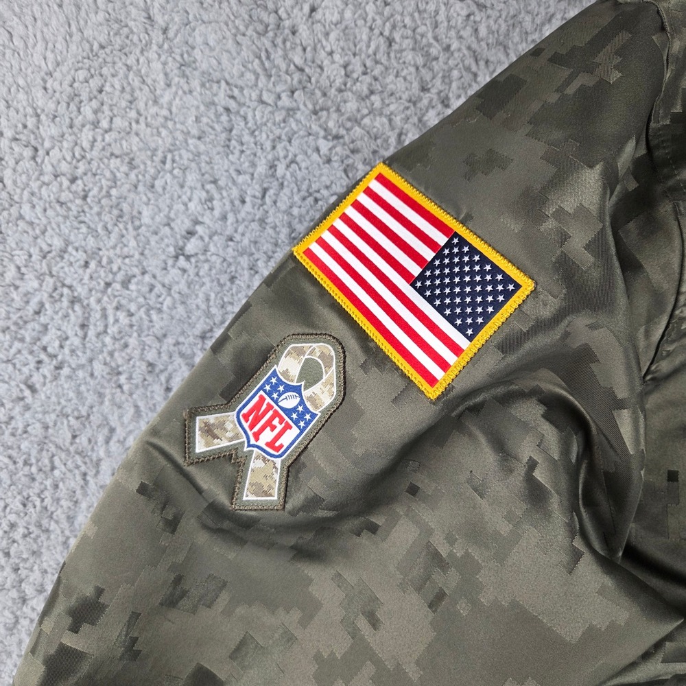 Nike Chicago Bears Jacket Men Medium Green Digi Camo Salute To Service NFL Coach - Picture 4 of 15